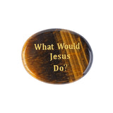 Worry Healing Palm Stones for Meditation Prayer Home Decor with (WhatWould Jesus Do? )35x45MM #SP1904G-W14