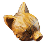 1.0 Inch Hand Carved Fox Head Gemstone Figurine Ornament for Home Office Desk Decor #SP1962