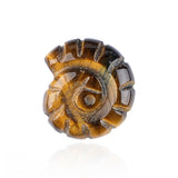 1.0 Inch Natural Crystal Snail Conch Shell Figurine – Double-Sided 3D Hand-Carved Gemstone Snail, No-Hole Decorative Ornament for Miniature Landscape Home Decor (Unique Crystal Craft) #SP1982