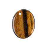 Yellow Tiger Eye 35×45mm Oval Gemstone Slice Pendant with Off-Center Drilled Hole – Natural Stone Charm for Necklaces, Bag Charms & Bookmarks