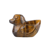 1" Gemstone Duck Figurine - Natural Stone Desk Ornament