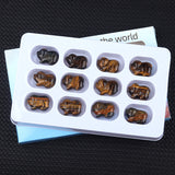 1.0Inch Handmade Carved Gemstone Pig Ornament 12PCS IN Box for Home Office Desk Decor  #SP2305-12PA