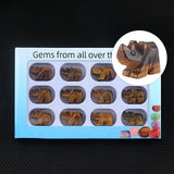 1" Gemstone Rhinoceros Figurine - 12pcs Set with Box