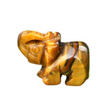 1.0Inch Handmade Carved Gemstone Elephant Ornament For Home Office Desk Decor Mini Stone Animal Figurine Statue Reiki Healing Crystal