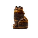 1.0Inch Hand Carved Wolf Gemstone Figurine Animal Ornament for Home Office Desk Decor #SP2314