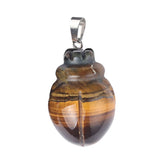 1.0Inch Hand Carved Gemstone Beetle Animal Pendant for Making Jewelry #SP2315S-25MM