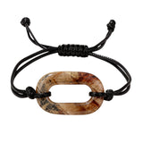 Handmade Woven O-Shape Gemstone Beads Bracelets Adjustable for Women Men
