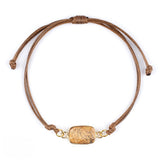 Natural Stone Adjustable Bracelet for Women Men Handmade Woven Bohemian Style Crystal Bangle #SB3126