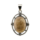 Silver Oval Gemstone Pendant for DIY Making Jewelry #SP1502S