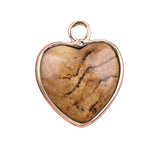 15mm Heart Gemstone Pendant Charms for Diy Making Jewelry Wrapped Gold / Silver