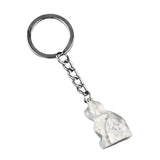 1.0Inch Handmade Craved Gemstone Cat Animal Pendant Keychain #KC2319-A1