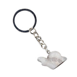 1.0 Inch Hand Carved Snail Gemstone Figurine Pendant Keychain #KC2323S-A1