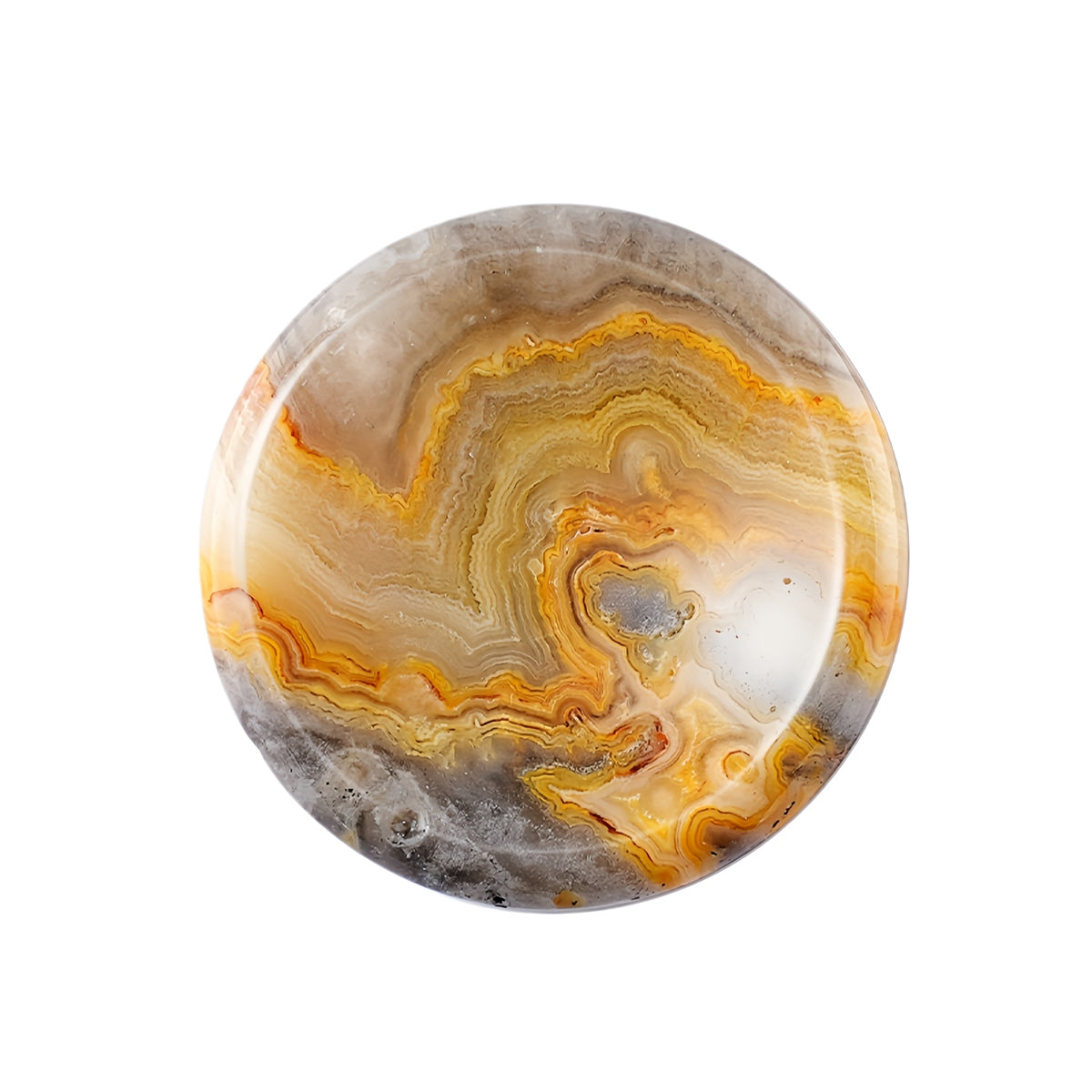 40mm Crazy Agate Meditation Disc Worry Stone for Stress & Anxiety Relief