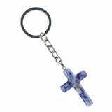 Sodalite  Cross Pendant 27X40mm Gemstone Jewelry Necklace Earrings