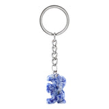 Gemstone Horse Pendant Keychain Hand Carved 25MM Animal Keyring  Accessories for Bag #KC2302S-A1