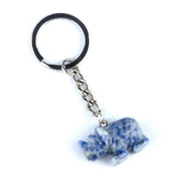 Gemstone Rhinoceros Keychain - Wildlife Animal Bag Charm