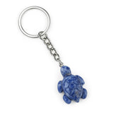 Gemstone Tortoise Keychain - Natural Stone Animal Charm
