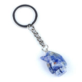 1.0 Inch Hand-Carved Gemstone Penguin Pendant Keychain#KC2313S-A1