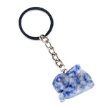 1.0Inch Handmade Craved  Gemstone Rabbit Animal Pendant Keychain #KC2320S-A1