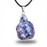 Natural Gemstone Pendant Necklace - 45cm Black Cord