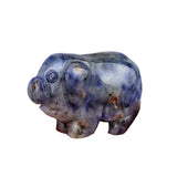1" Gemstone Pig Figurine - Natural Stone Office Decor