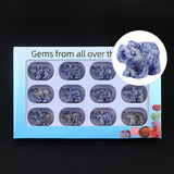 1" Gemstone Rhinoceros Figurine - 12pcs Set with Box