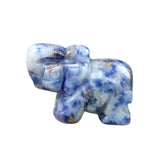 1.0Inch Handmade Carved Gemstone Elephant Ornament For Home Office Desk Decor Mini Stone Animal Figurine Statue Reiki Healing Crystal