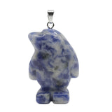 Inch Hand Carved Penguin Gemstone Pendant for Making Jewelry #SP2313S-25MM