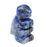 1.0Inch Handmade Craved Dinosaur Gemstone Pendant Keychain 7 Chakra Beads Chain #KC2318S-A4
