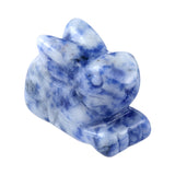 1.0 Inch Hand Carved Gemstone Rabbit Figurine Animal Ornament for Home Office Desk Decor #SP2320