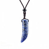 Gemstone Horn Pendant Necklace – Handcrafted Healing Crystal Jewelry for Men & Women #SN2017