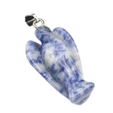 Handmade Craved 1.0Inch Gemstone Angel Pendant For Making Jewelry #SP1531