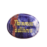 Worry Healing Palm Stones for Meditation Prayer Home Decor with (This Monent is all there is )-35x45MM #SP1904G-W01