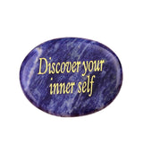 Worry Healing Palm Stones for Meditation Prayer Home Decor with (Discover your inner self )-35x45MM #SP1904G-W03