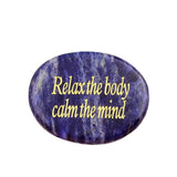 Worry Healing Palm Stones for Meditation Prayer Home Decor with (Relax the body calm the mind )-35x45MM #SP1904G-W05