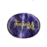 Worry Healing Palm Stones for Meditation Prayer Home Decor ( Om Mani Padme Hum)  35x45MM #SP1904G-W06