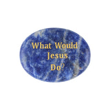 Worry Healing Palm Stones for Meditation Prayer Home Decor with (WhatWould Jesus Do? )35x45MM #SP1904G-W14