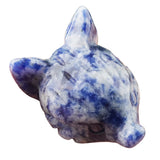 1.0 Inch Hand Carved Fox Head Gemstone Figurine Ornament for Home Office Desk Decor #SP1962