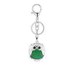 Silver Owl Gemstone Pendant  Bird Animal Keychain KC1758S Lobster Clasp Keyc Chain