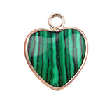 15mm Heart Gemstone Pendant Charms for Diy Making Jewelry Wrapped Gold / Silver