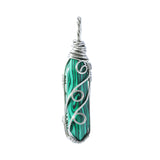 Handmade Wire Wrapped Hexagonal Point Gemstone Pendant For Making Jewelry #SP1753