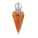 Silver Crown Resin Crystal Pentacle Orgone Pendulum Pendant Dowsing Charm for Wicca & Spiritual Jewelry