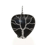 Silver Tree Of Life Wire Wrapped Stone Pendant for Making Jewelry #SP0831S