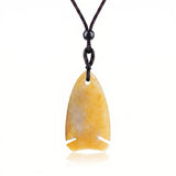Gemstone Fish Pendant Necklace Adjustable Rope #SN2016-BK22 Handcrafted Gemstone Charm 22x40mm Cord Spiritual Gift for Women Men