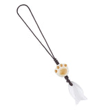 Natural Gemstone Fish Keychain - Healing Stone Bag Charm