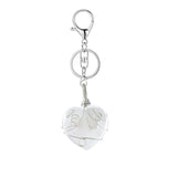 Handmade Wire Wrapped 30mm Heart Gemstone Pendant Charms Keychain #KC1751S