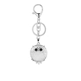 Silver Owl Gemstone Pendant  Bird Animal Keychain KC1758S Lobster Clasp Keyc Chain