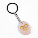 Oval Gemstone Disc Keychain– Carved with Custom Words & Symbol -Infinity Symbol