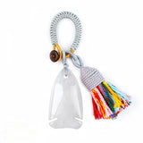 Handmade Gemstone Fish Keychain with Colorful Tassel #KC2016S-A10 Charm for Abundance, Protection & Everyday Luck | Perfect Gift for Her