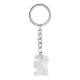 Gemstone Horse Pendant Keychain Hand Carved 25MM Animal Keyring  Accessories for Bag #KC2302S-A1